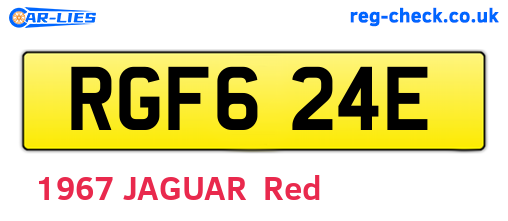 RGF624E are the vehicle registration plates.