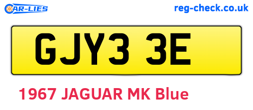 GJY33E are the vehicle registration plates.