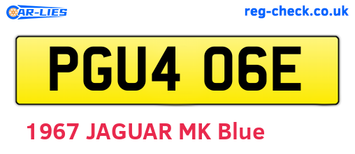 PGU406E are the vehicle registration plates.