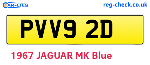 PVV92D are the vehicle registration plates.
