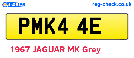 PMK44E are the vehicle registration plates.