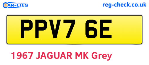PPV76E are the vehicle registration plates.