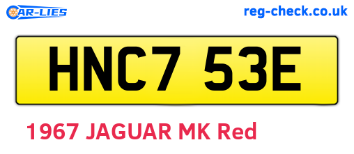HNC753E are the vehicle registration plates.