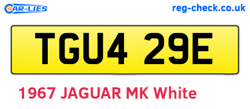 TGU429E are the vehicle registration plates.