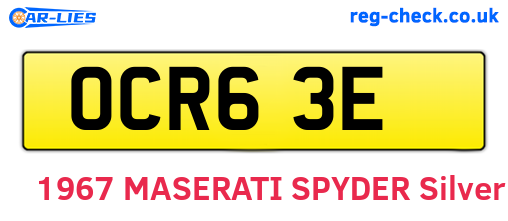 OCR63E are the vehicle registration plates.