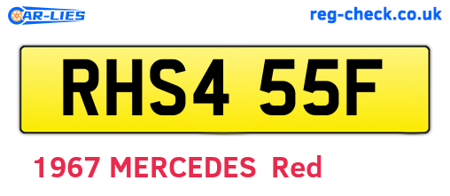 RHS455F are the vehicle registration plates.