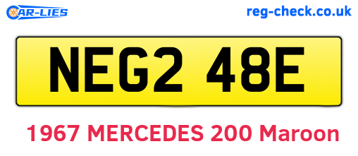 NEG248E are the vehicle registration plates.