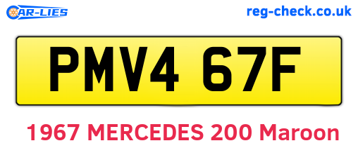 PMV467F are the vehicle registration plates.