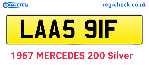 LAA591F are the vehicle registration plates.