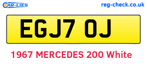 EGJ70J are the vehicle registration plates.