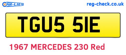 TGU551E are the vehicle registration plates.