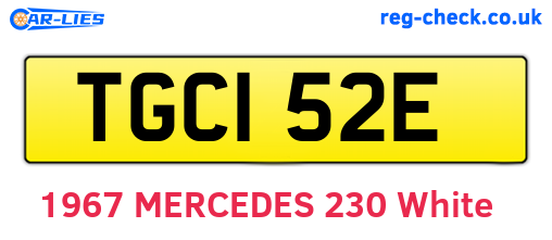 TGC152E are the vehicle registration plates.