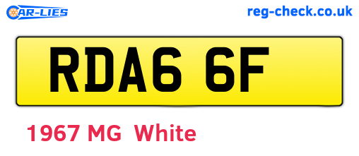 RDA66F are the vehicle registration plates.