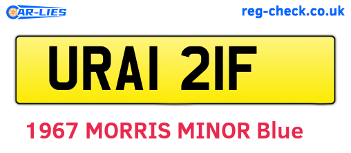 URA121F are the vehicle registration plates.