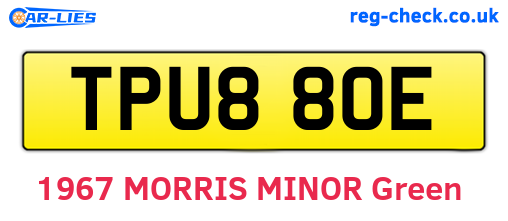 TPU880E are the vehicle registration plates.