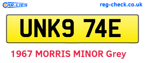 UNK974E are the vehicle registration plates.