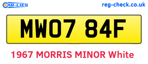 MWO784F are the vehicle registration plates.