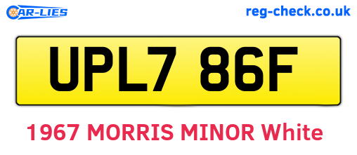 UPL786F are the vehicle registration plates.