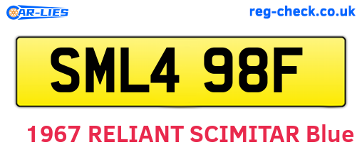 SML498F are the vehicle registration plates.