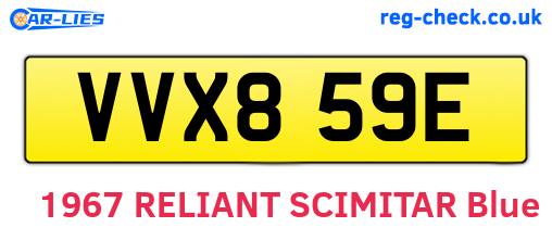 VVX859E are the vehicle registration plates.
