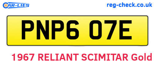 PNP607E are the vehicle registration plates.