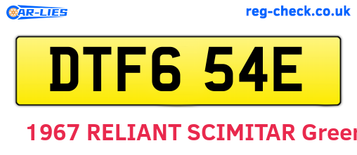 DTF654E are the vehicle registration plates.