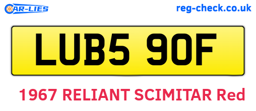 LUB590F are the vehicle registration plates.