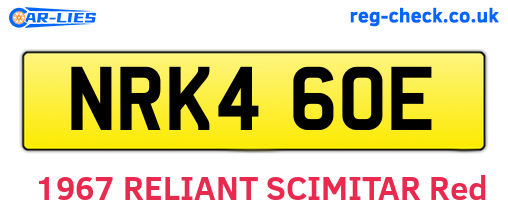 NRK460E are the vehicle registration plates.