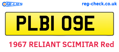PLB109E are the vehicle registration plates.