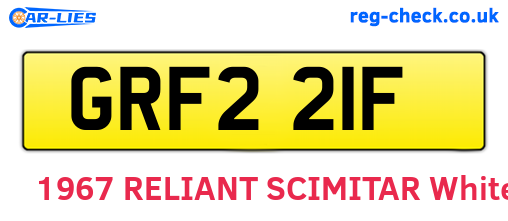 GRF221F are the vehicle registration plates.