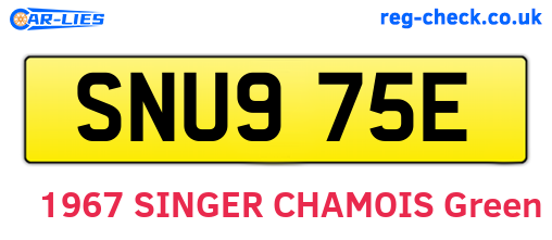 SNU975E are the vehicle registration plates.