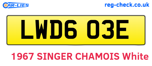 LWD603E are the vehicle registration plates.