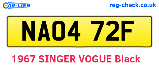 NAO472F are the vehicle registration plates.