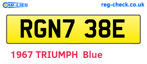 RGN738E are the vehicle registration plates.