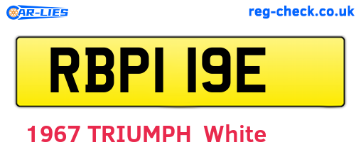 RBP119E are the vehicle registration plates.