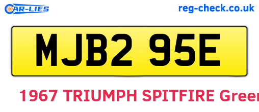 MJB295E are the vehicle registration plates.