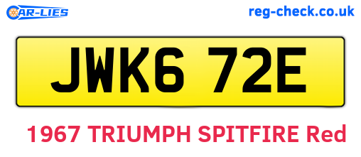JWK672E are the vehicle registration plates.