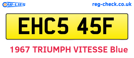 EHC545F are the vehicle registration plates.