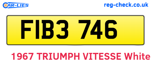 FIB3746 are the vehicle registration plates.