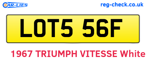 LOT556F are the vehicle registration plates.