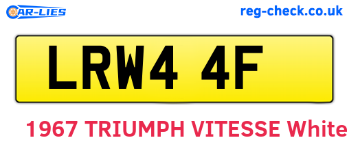 LRW44F are the vehicle registration plates.