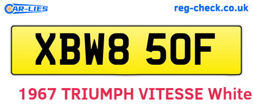 XBW850F are the vehicle registration plates.