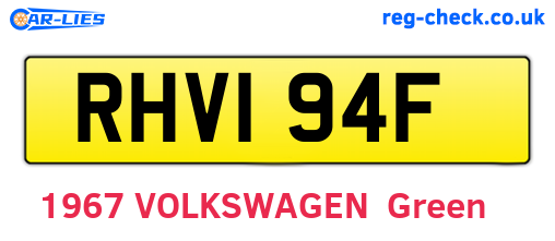 RHV194F are the vehicle registration plates.