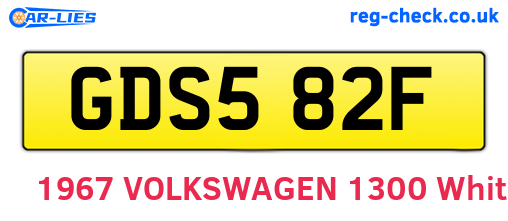 GDS582F are the vehicle registration plates.