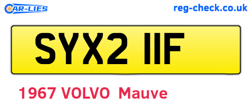 SYX211F are the vehicle registration plates.