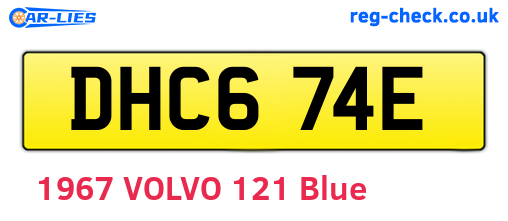DHC674E are the vehicle registration plates.