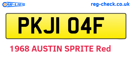 PKJ104F are the vehicle registration plates.