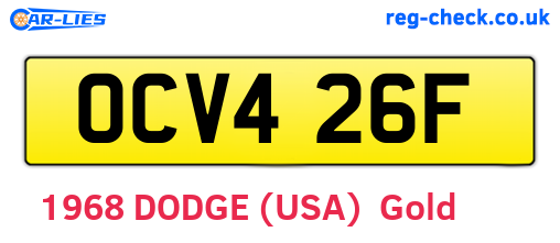 OCV426F are the vehicle registration plates.