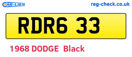 RDR633 are the vehicle registration plates.