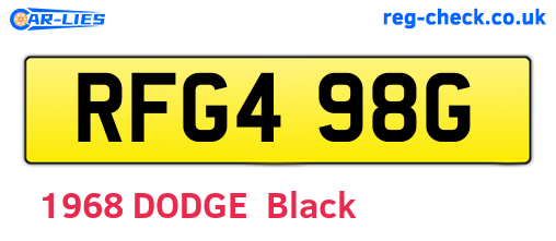 RFG498G are the vehicle registration plates.